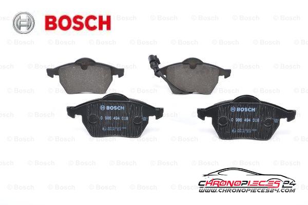 Achat de BOSCH 0 986 494 018 Kit de plaquettes de frein, frein à disque pas chères