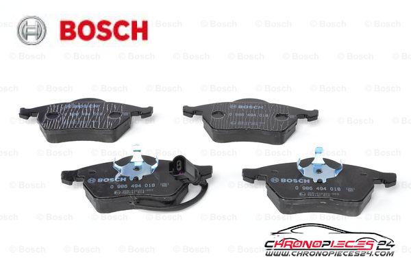 Achat de BOSCH 0 986 494 018 Kit de plaquettes de frein, frein à disque pas chères