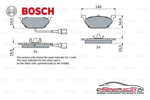 Achat de BOSCH 0 986 494 019 Kit de plaquettes de frein, frein à disque pas chères