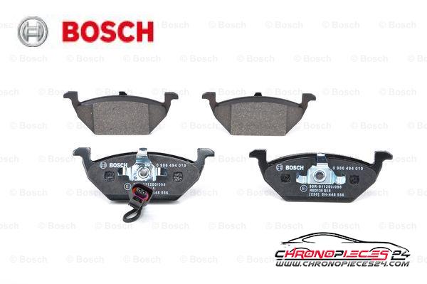 Achat de BOSCH 0 986 494 019 Kit de plaquettes de frein, frein à disque pas chères