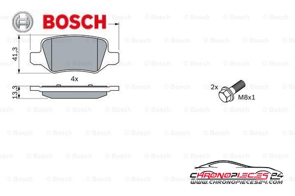 Achat de BOSCH 0 986 494 023 Kit de plaquettes de frein, frein à disque pas chères