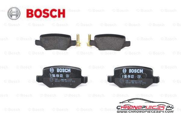 Achat de BOSCH 0 986 494 023 Kit de plaquettes de frein, frein à disque pas chères