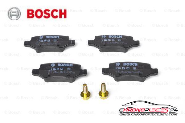 Achat de BOSCH 0 986 494 023 Kit de plaquettes de frein, frein à disque pas chères