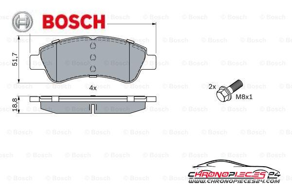 Achat de BOSCH 0 986 494 027 Kit de plaquettes de frein, frein à disque pas chères