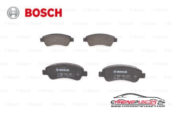 Achat de BOSCH 0 986 494 027 Kit de plaquettes de frein, frein à disque pas chères