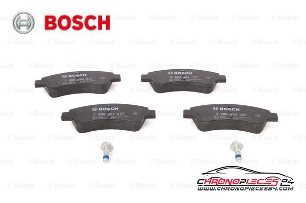 Achat de BOSCH 0 986 494 027 Kit de plaquettes de frein, frein à disque pas chères