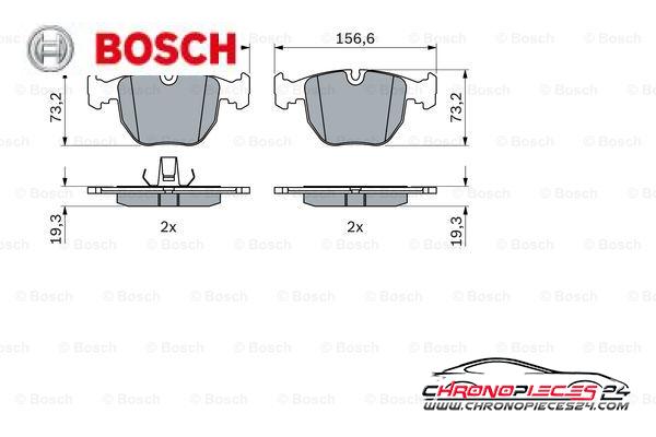 Achat de BOSCH 0 986 494 028 Kit de plaquettes de frein, frein à disque pas chères