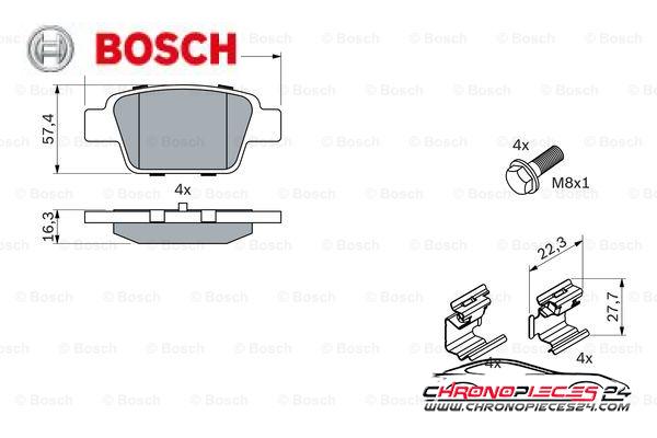 Achat de BOSCH 0 986 494 030 Kit de plaquettes de frein, frein à disque pas chères