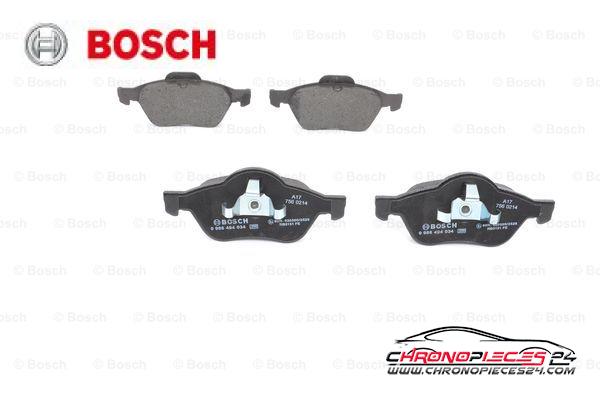 Achat de BOSCH 0 986 494 034 Kit de plaquettes de frein, frein à disque pas chères