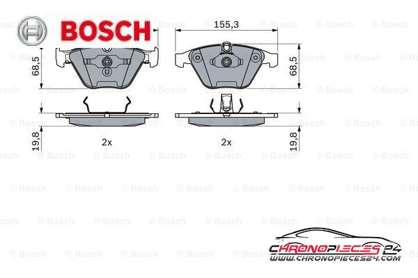 Achat de BOSCH 0 986 494 036 Kit de plaquettes de frein, frein à disque pas chères