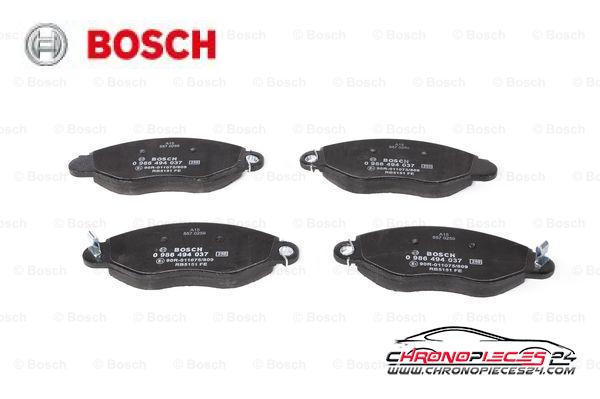 Achat de BOSCH 0 986 494 037 Kit de plaquettes de frein, frein à disque pas chères