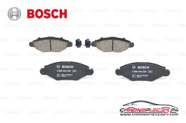 Achat de BOSCH 0 986 494 039 Kit de plaquettes de frein, frein à disque pas chères