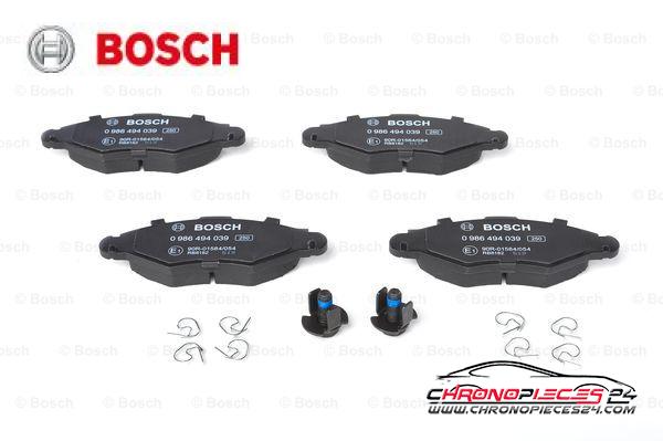 Achat de BOSCH 0 986 494 039 Kit de plaquettes de frein, frein à disque pas chères