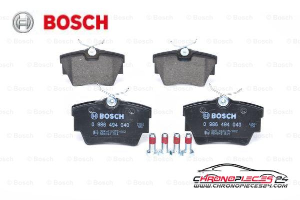 Achat de BOSCH 0 986 494 040 Kit de plaquettes de frein, frein à disque pas chères