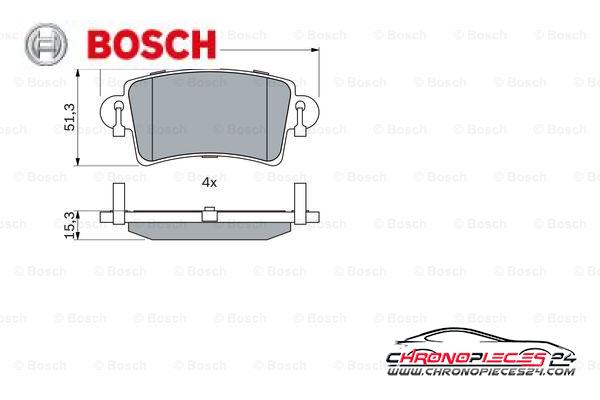 Achat de BOSCH 0 986 494 043 Kit de plaquettes de frein, frein à disque pas chères