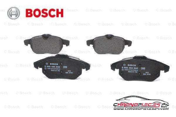 Achat de BOSCH 0 986 494 044 Kit de plaquettes de frein, frein à disque pas chères