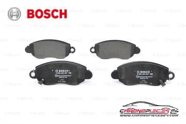 Achat de BOSCH 0 986 494 047 Kit de plaquettes de frein, frein à disque pas chères