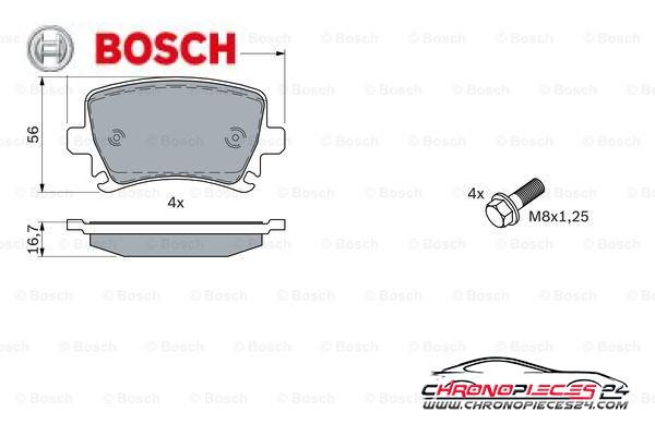 Achat de BOSCH 0 986 494 053 Kit de plaquettes de frein, frein à disque pas chères