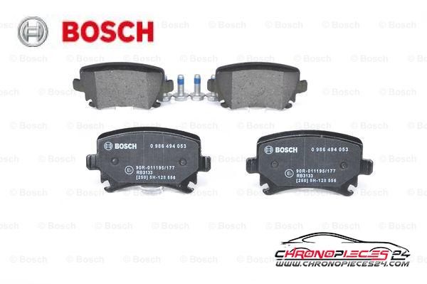 Achat de BOSCH 0 986 494 053 Kit de plaquettes de frein, frein à disque pas chères