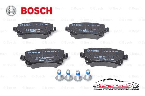 Achat de BOSCH 0 986 494 053 Kit de plaquettes de frein, frein à disque pas chères