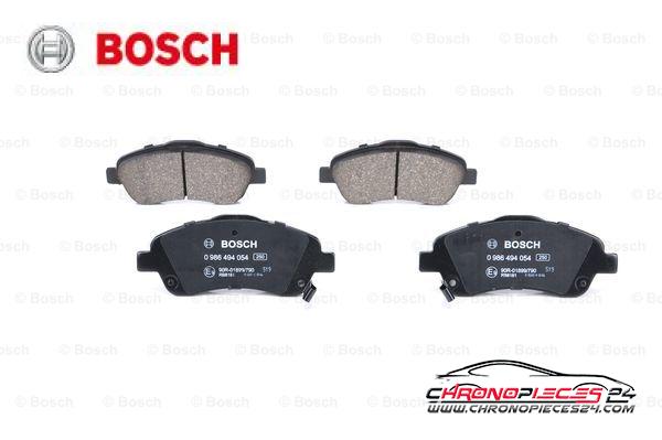 Achat de BOSCH 0 986 494 054 Kit de plaquettes de frein, frein à disque pas chères