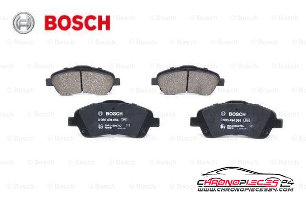 Achat de BOSCH 0 986 494 054 Kit de plaquettes de frein, frein à disque pas chères