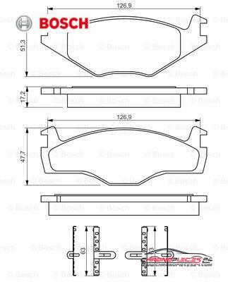 Achat de BOSCH 0 986 494 057 Kit de plaquettes de frein, frein à disque pas chères