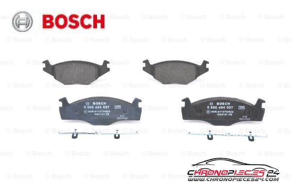 Achat de BOSCH 0 986 494 057 Kit de plaquettes de frein, frein à disque pas chères