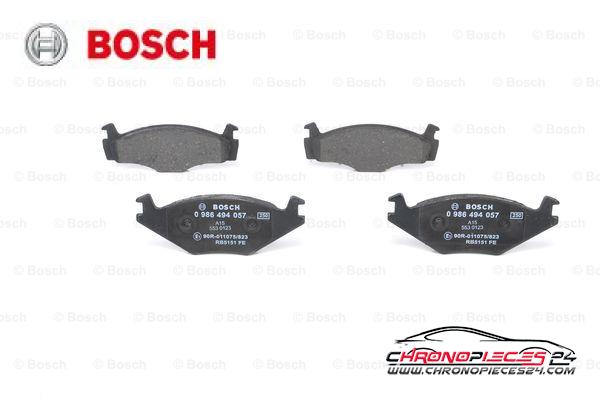 Achat de BOSCH 0 986 494 057 Kit de plaquettes de frein, frein à disque pas chères