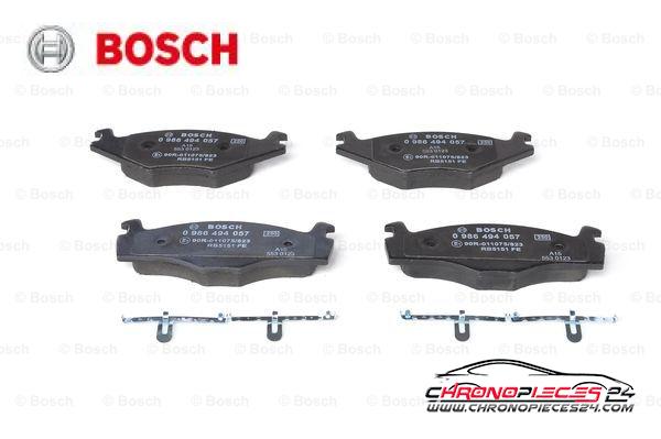 Achat de BOSCH 0 986 494 057 Kit de plaquettes de frein, frein à disque pas chères