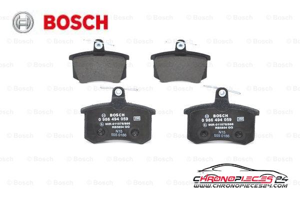 Achat de BOSCH 0 986 494 059 Kit de plaquettes de frein, frein à disque pas chères