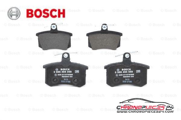 Achat de BOSCH 0 986 494 059 Kit de plaquettes de frein, frein à disque pas chères