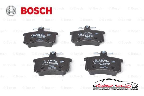 Achat de BOSCH 0 986 494 059 Kit de plaquettes de frein, frein à disque pas chères