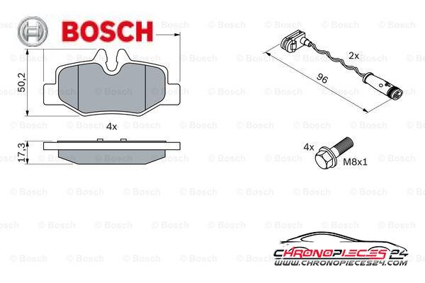 Achat de BOSCH 0 986 494 082 Kit de plaquettes de frein, frein à disque pas chères