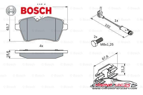 Achat de BOSCH 0 986 494 087 Kit de plaquettes de frein, frein à disque pas chères