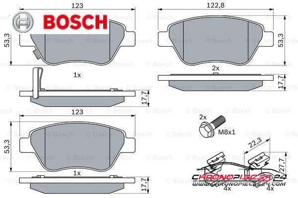 Achat de BOSCH 0 986 494 092 Kit de plaquettes de frein, frein à disque pas chères