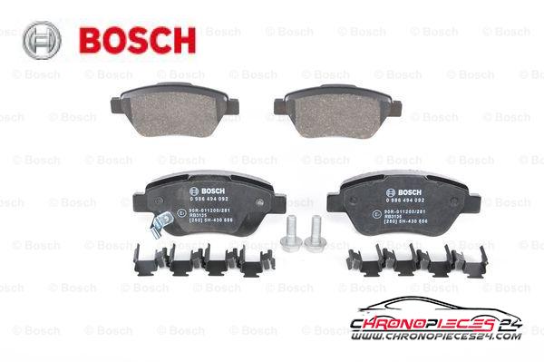 Achat de BOSCH 0 986 494 092 Kit de plaquettes de frein, frein à disque pas chères