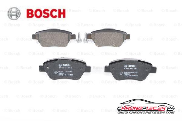 Achat de BOSCH 0 986 494 092 Kit de plaquettes de frein, frein à disque pas chères