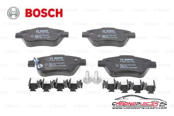 Achat de BOSCH 0 986 494 092 Kit de plaquettes de frein, frein à disque pas chères