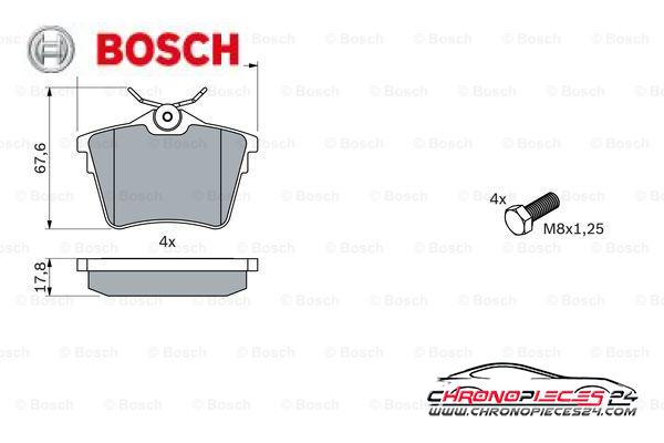 Achat de BOSCH 0 986 494 095 Kit de plaquettes de frein, frein à disque pas chères