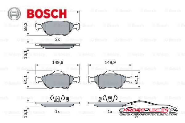 Achat de BOSCH 0 986 494 101 Kit de plaquettes de frein, frein à disque pas chères