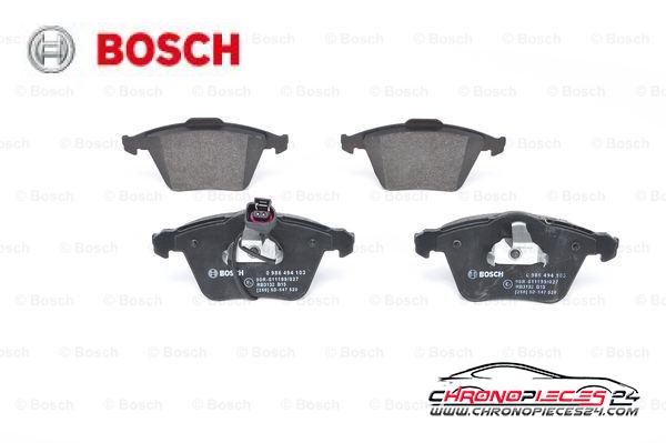 Achat de BOSCH 0 986 494 103 Kit de plaquettes de frein, frein à disque pas chères