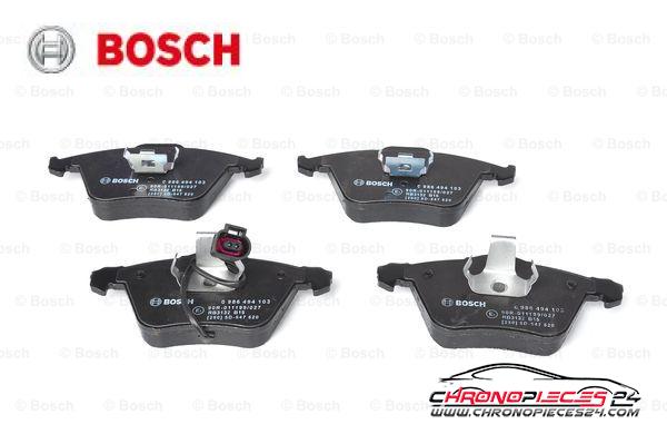 Achat de BOSCH 0 986 494 103 Kit de plaquettes de frein, frein à disque pas chères