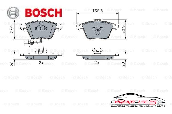 Achat de BOSCH 0 986 494 104 Kit de plaquettes de frein, frein à disque pas chères