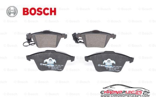 Achat de BOSCH 0 986 494 104 Kit de plaquettes de frein, frein à disque pas chères