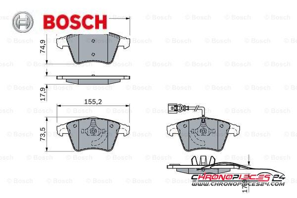 Achat de BOSCH 0 986 494 107 Kit de plaquettes de frein, frein à disque pas chères