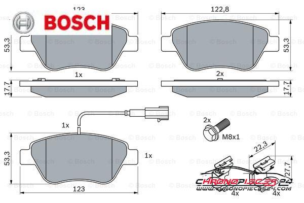 Achat de BOSCH 0 986 494 113 Kit de plaquettes de frein, frein à disque pas chères