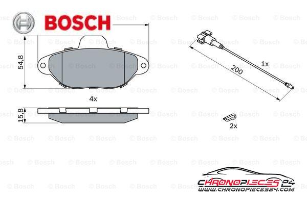 Achat de BOSCH 0 986 494 115 Kit de plaquettes de frein, frein à disque pas chères