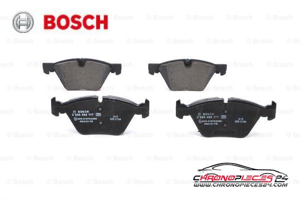 Achat de BOSCH 0 986 494 117 Kit de plaquettes de frein, frein à disque pas chères