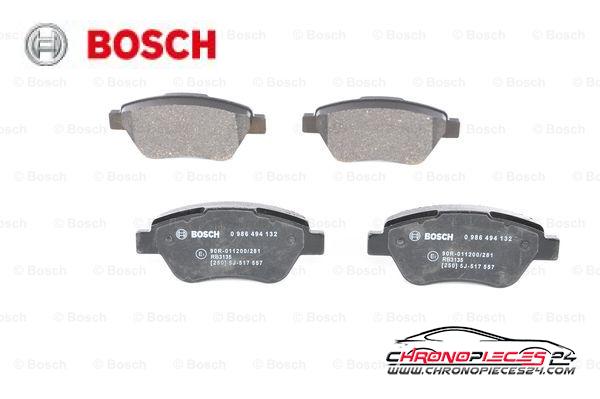 Achat de BOSCH 0 986 494 132 Kit de plaquettes de frein, frein à disque pas chères